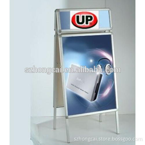 Double side poster frame sign board stand with head